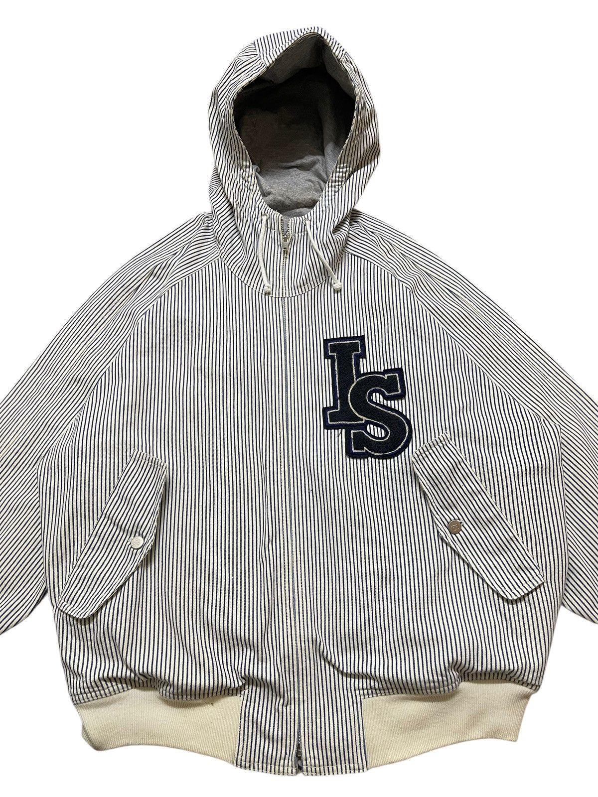 Issey Miyake 💥Rare💥 Vintage 80s Issey Miyake Denim Bomber Reversible Logo Size US L / EU 52-54 / 3 - 7 Thumbnail
