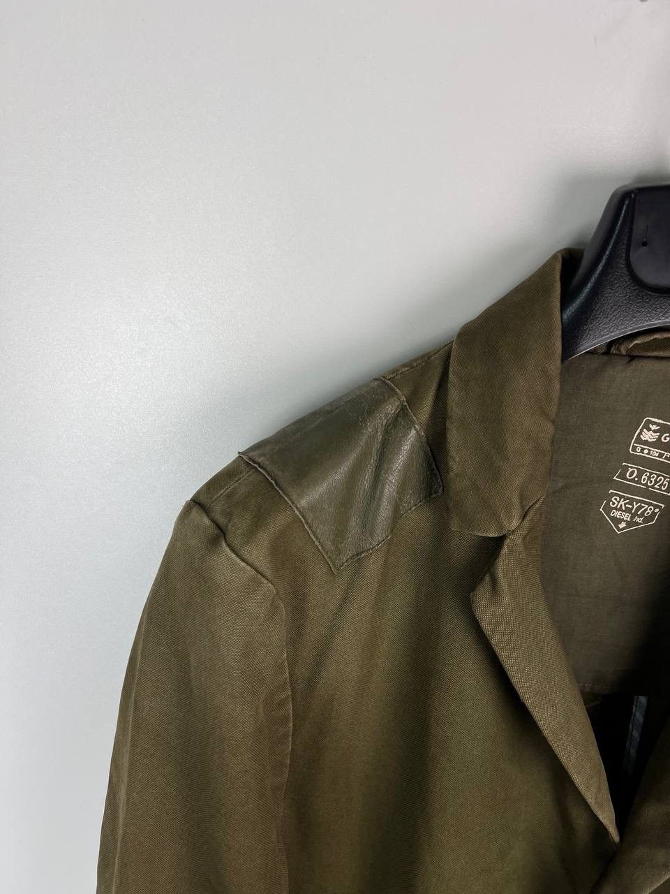 Diesel Diesel SK-Y78 khaki cotton leather trim blazer jacket Size US M / EU 48-50 / 2 - 5 Thumbnail