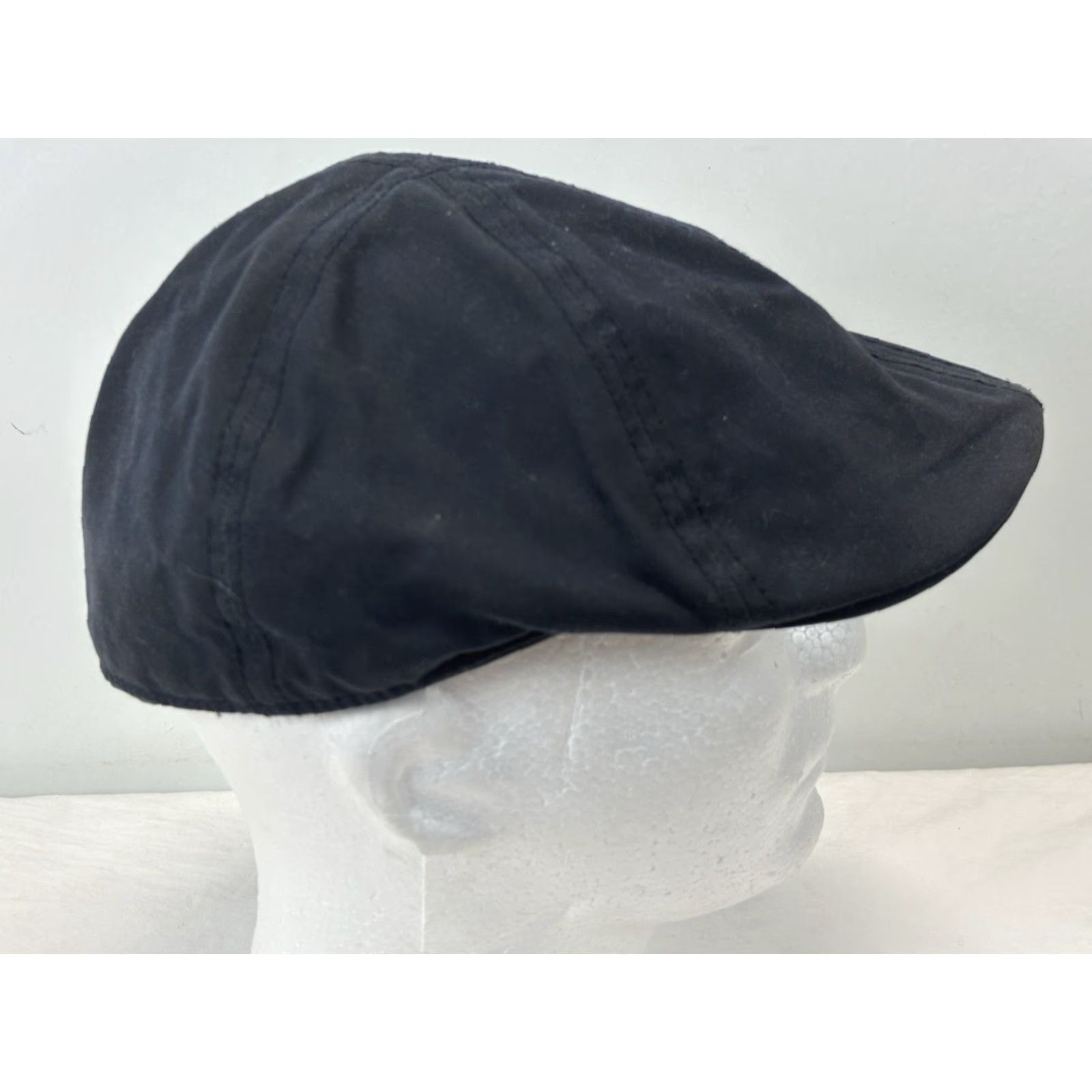Vintage UNBRANDED Newsboy Flat Cap One Size OSFM Black Navy Plaid Lining Classic Mens Size ONE SIZE - 5 Thumbnail