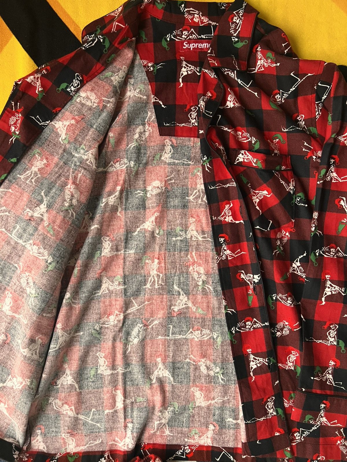 Supreme M - Supreme Holiday Pajama Set Red FW25 flannel shirt pant Size ONE SIZE - 11 Thumbnail