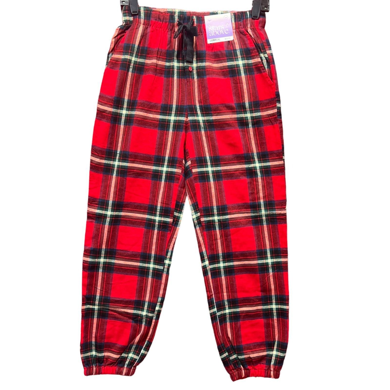 Other Stars Above - Women's Red Plaid Jogger Pajama Pants - Red - Size 26" / US 2 / IT 38 - 15 Thumbnail
