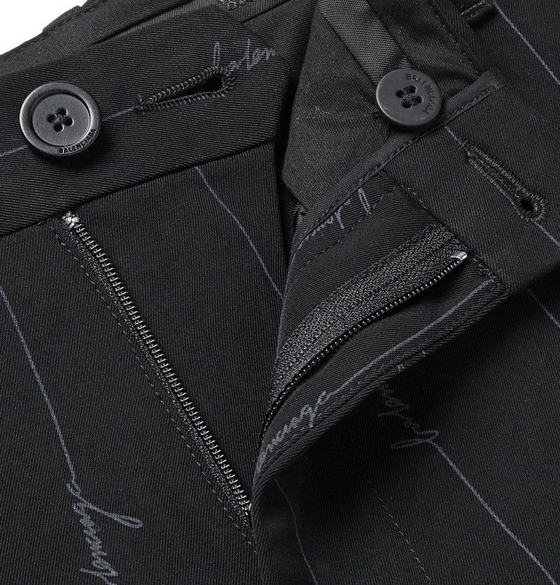 Balenciaga Balenciaga Logo-print pinstripe twill trousers Size 48R - 10 Thumbnail