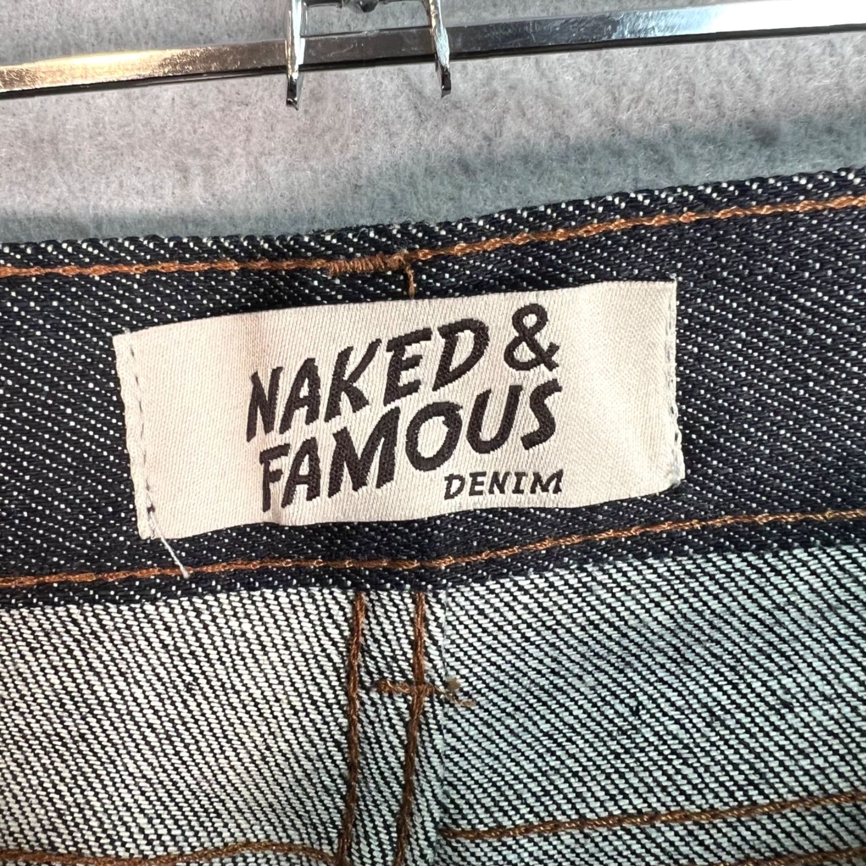 Vintage Naked & Famous Denim Blue Stretch High Rise Skinny Jeans Womens Size 25 Size 42" / US 20 - 3 Thumbnail