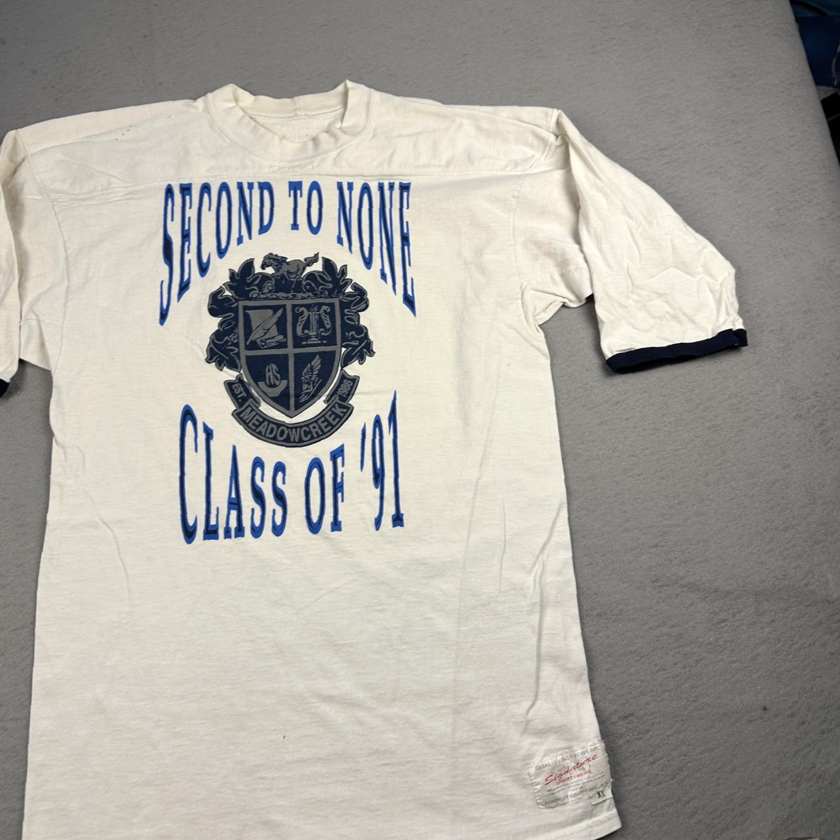 Vintage VINTAGE Meadowcreek High School Shirt Mens XL White Class Of 91 Seniors 90s Nike? Size US XL / EU 56 / 4 - 4 Thumbnail