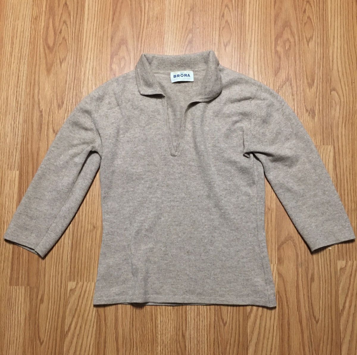 Designer BRORA Scottish Cashmere Beige Jumper Sweater Size S / US 4 / IT 40 - 5 Thumbnail
