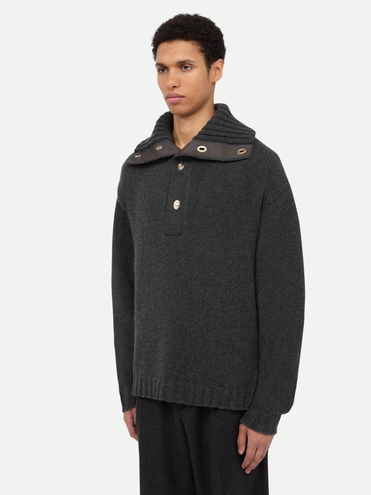 Wales Bonner o1mle0825 Unisex Ballad Knit Jumper in Dark Grey Size US XS / EU 42 / 0 - 3 Thumbnail
