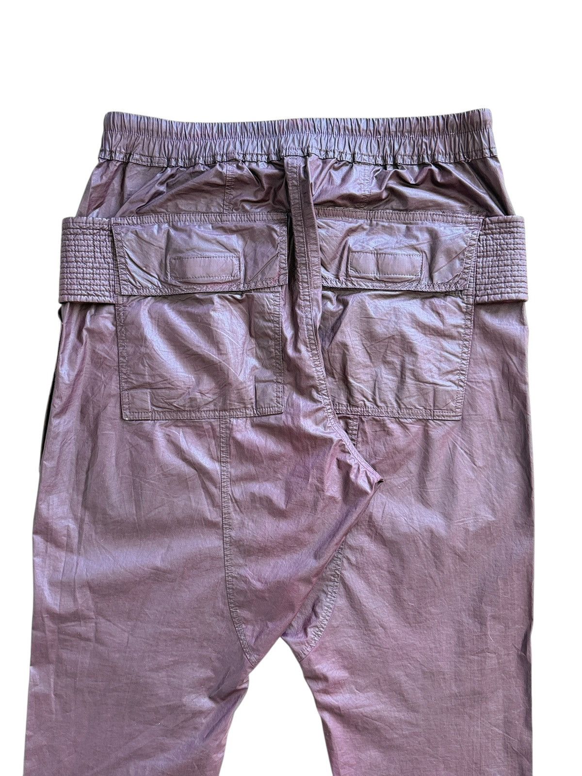 Rick Owens Drkshdw Rick Owens Dark Cherry Waxed DRKSHDW Creatch Cargo Pant FW21 Size US 34 / EU 50 - 6 Thumbnail