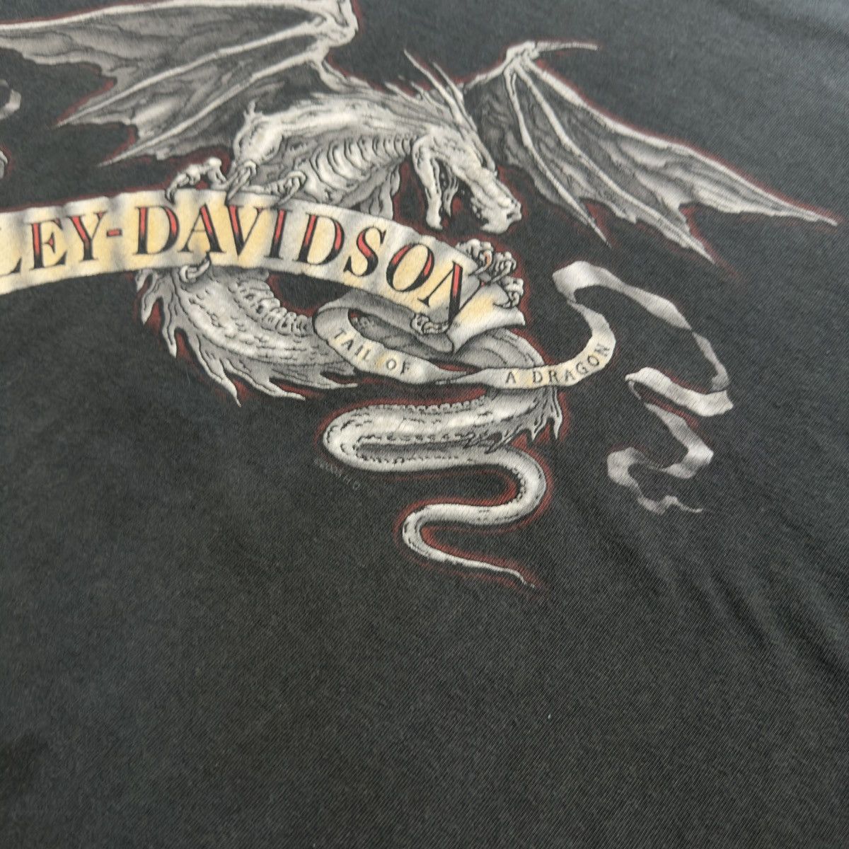 Harley Davidson Faded Thrashed Distressed Dragon Tee ERD Grunge Size US XL / EU 56 / 4 - 6 Thumbnail
