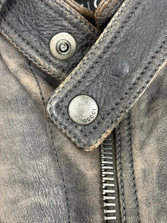 Gucci SS2011 Gucci Brown Eroded Leather Premium Jacket by Frida Giannini Size US M / EU 48-50 / 2 - 13 Thumbnail