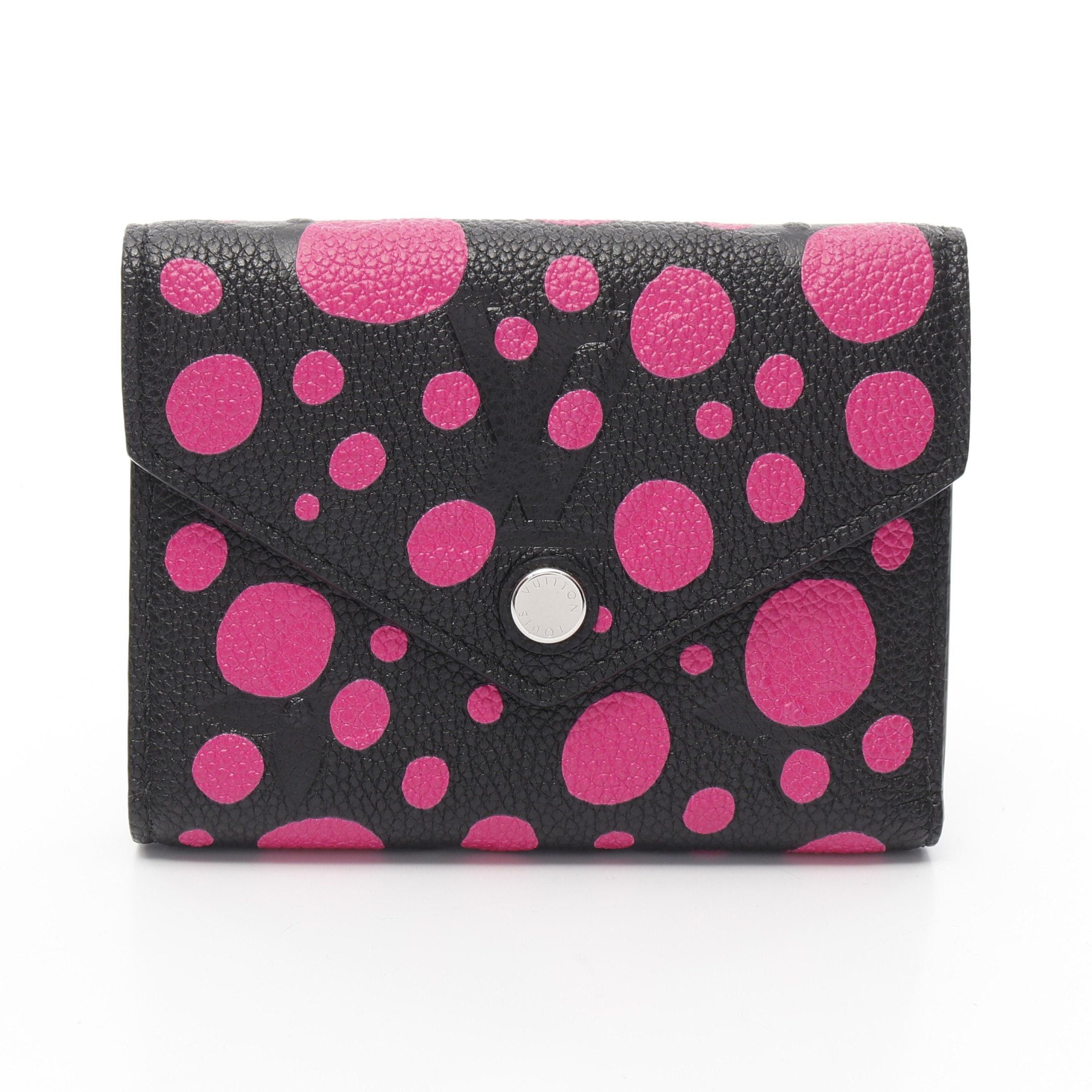 Louis Vuitton Louis Vuitton Louis Vuitton * Yayoi Kusama Portefeuil Victorine Bi-Fold Wallet Leather Black Pink Purple Size ONE SIZE - 1 Thumbnail