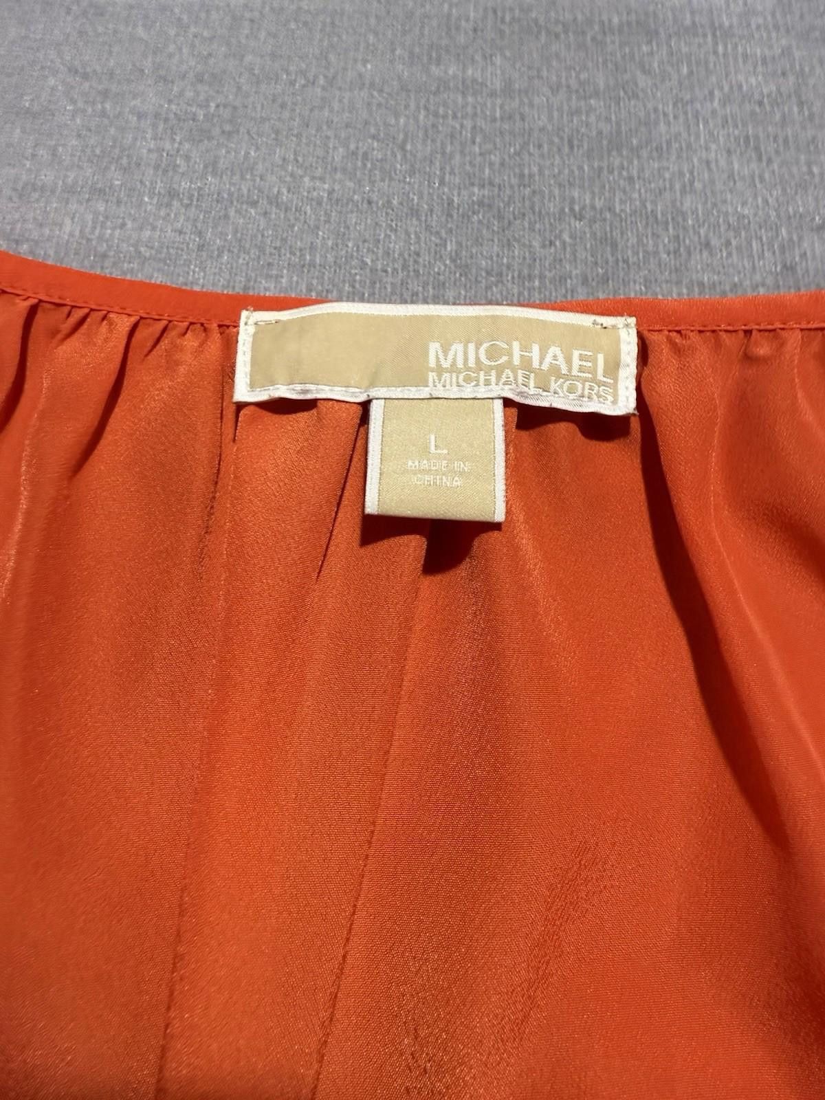 Michael Kors Michael Kors Peasant V-Neck Blouse 3/4 Sleeve Tie-Front L Size L / US 10 / IT 46 - 4 Thumbnail