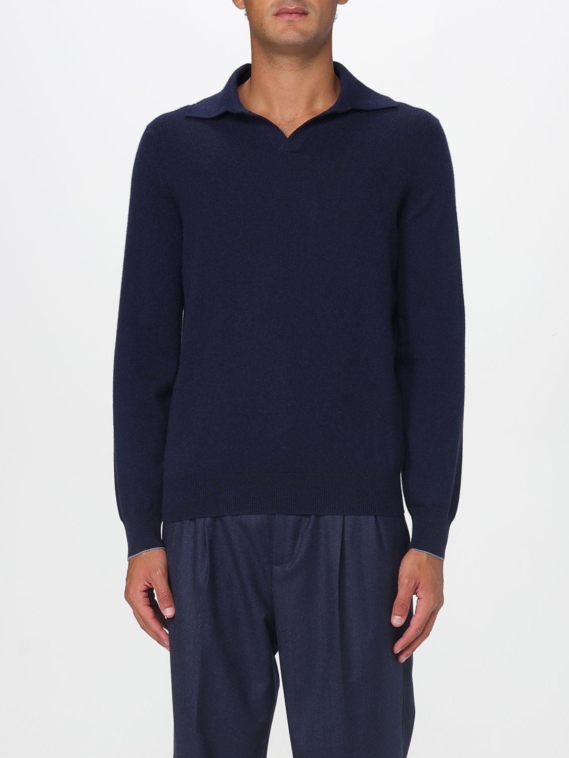 Brunello Cucinelli Polo Shirt Men Blue