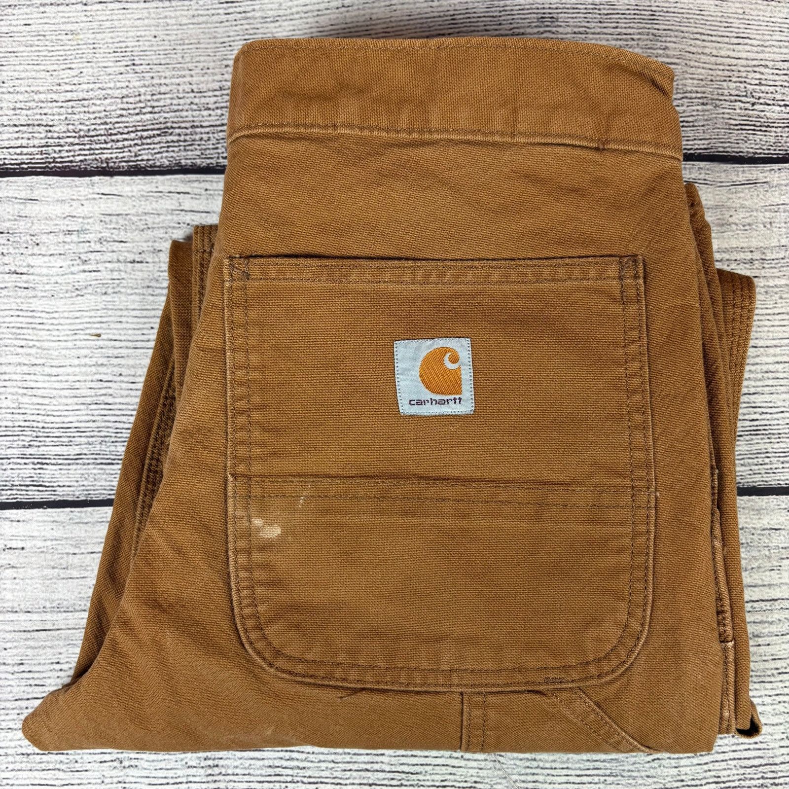 Carhartt Carhartt Duck Canvas Brown Double Knee Denim Jeans Size US 31 - 3 Thumbnail