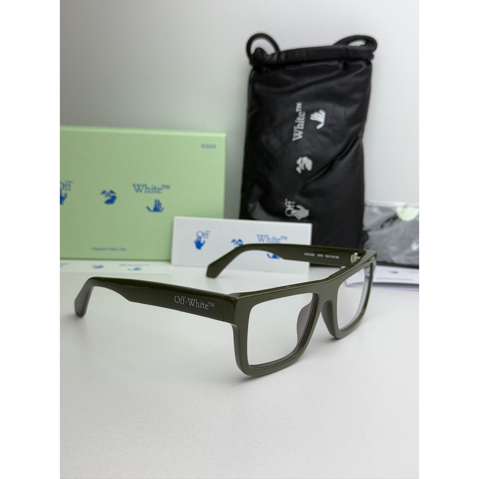 Off-White NEW Off White Style 25 Green Bluelight Eyeglasses Frames Size ONE SIZE - 4 Thumbnail