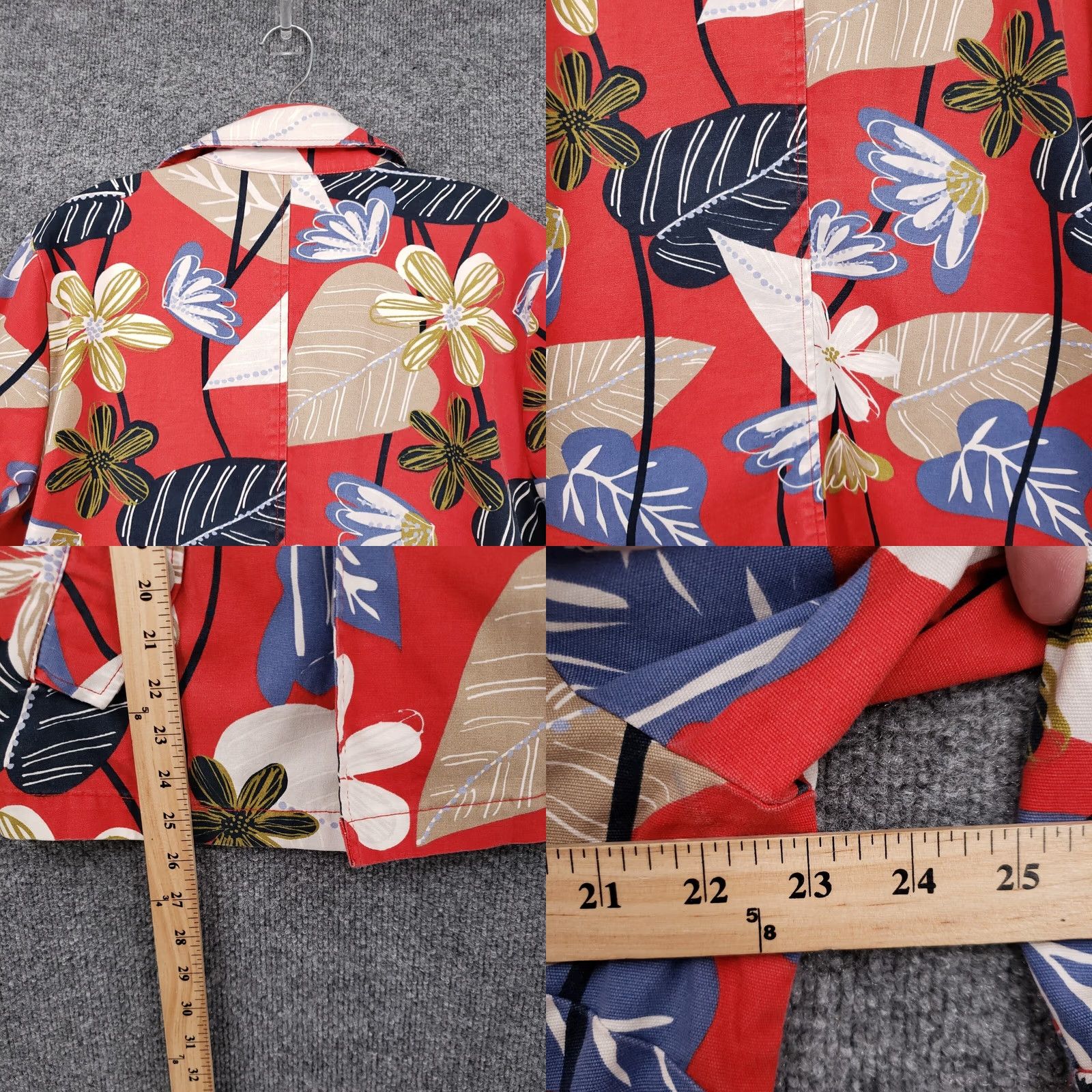 Vintage Westbound Jacket Womens L Large Red Basic Floral 3/4 Sleeves Cotton Blend Size L / US 10 / IT 46 - 8 Thumbnail