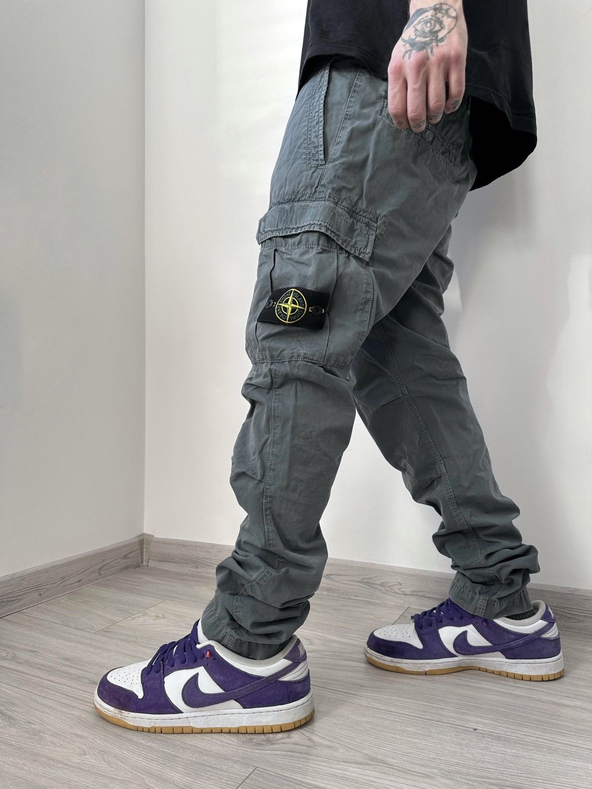 stone island cargopants type sk washed加工