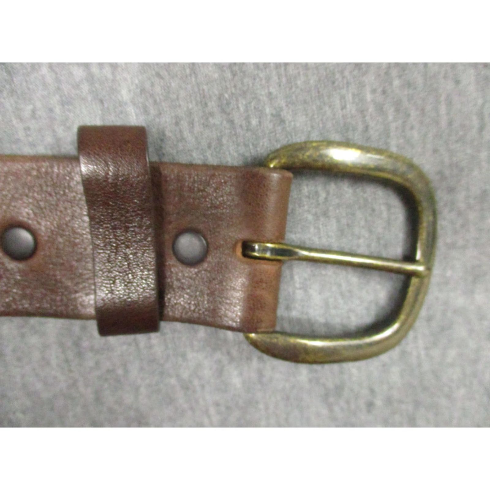 Vintage Justin Belt Mens 40 Brown Top Grain Leather Brass Buckle Made in USA 232BR Size US L / EU 52-54 / 3 - 7 Thumbnail