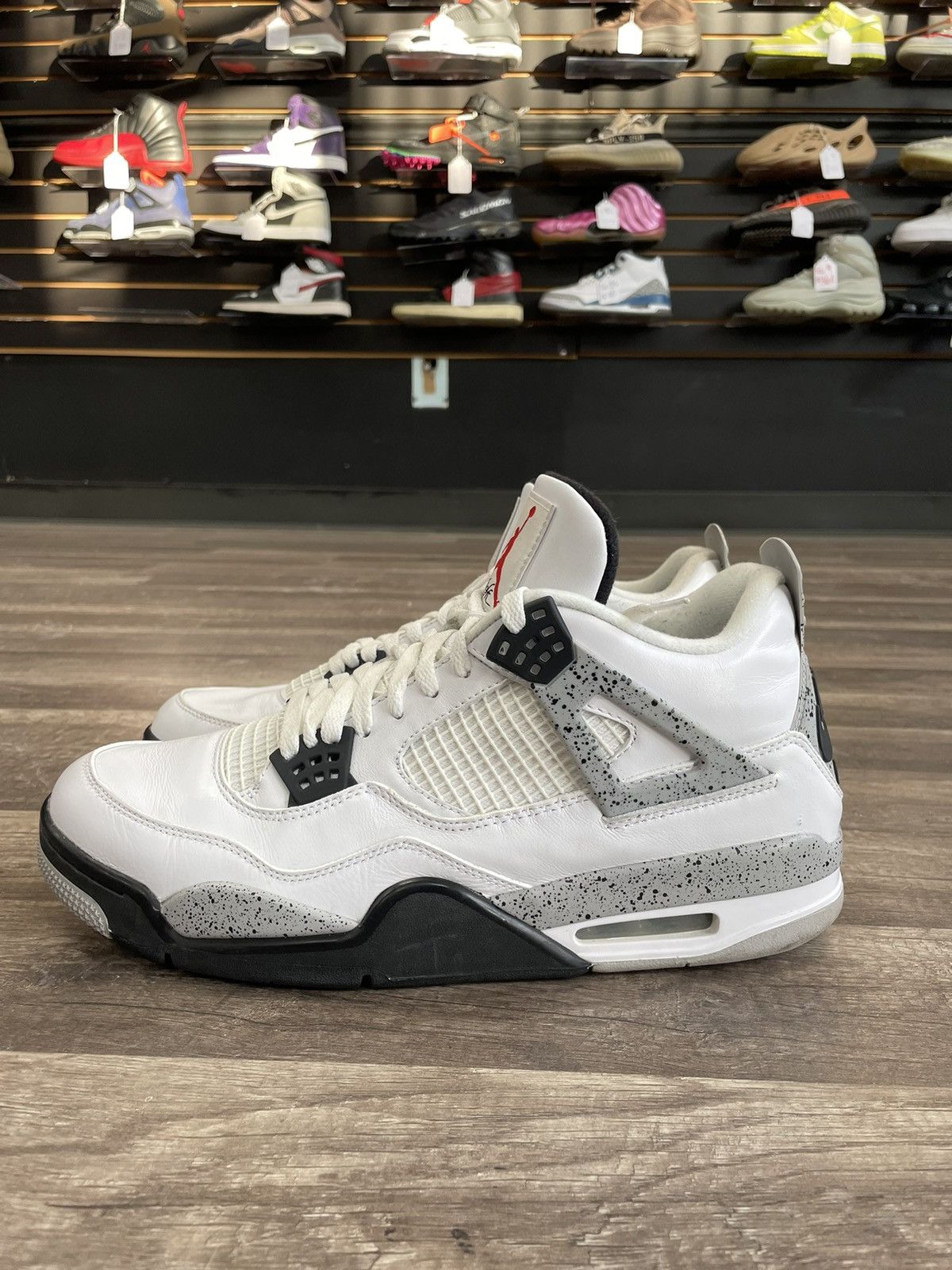 image of White Cement Jordan 4 Shoes, Men's (Size 13)
