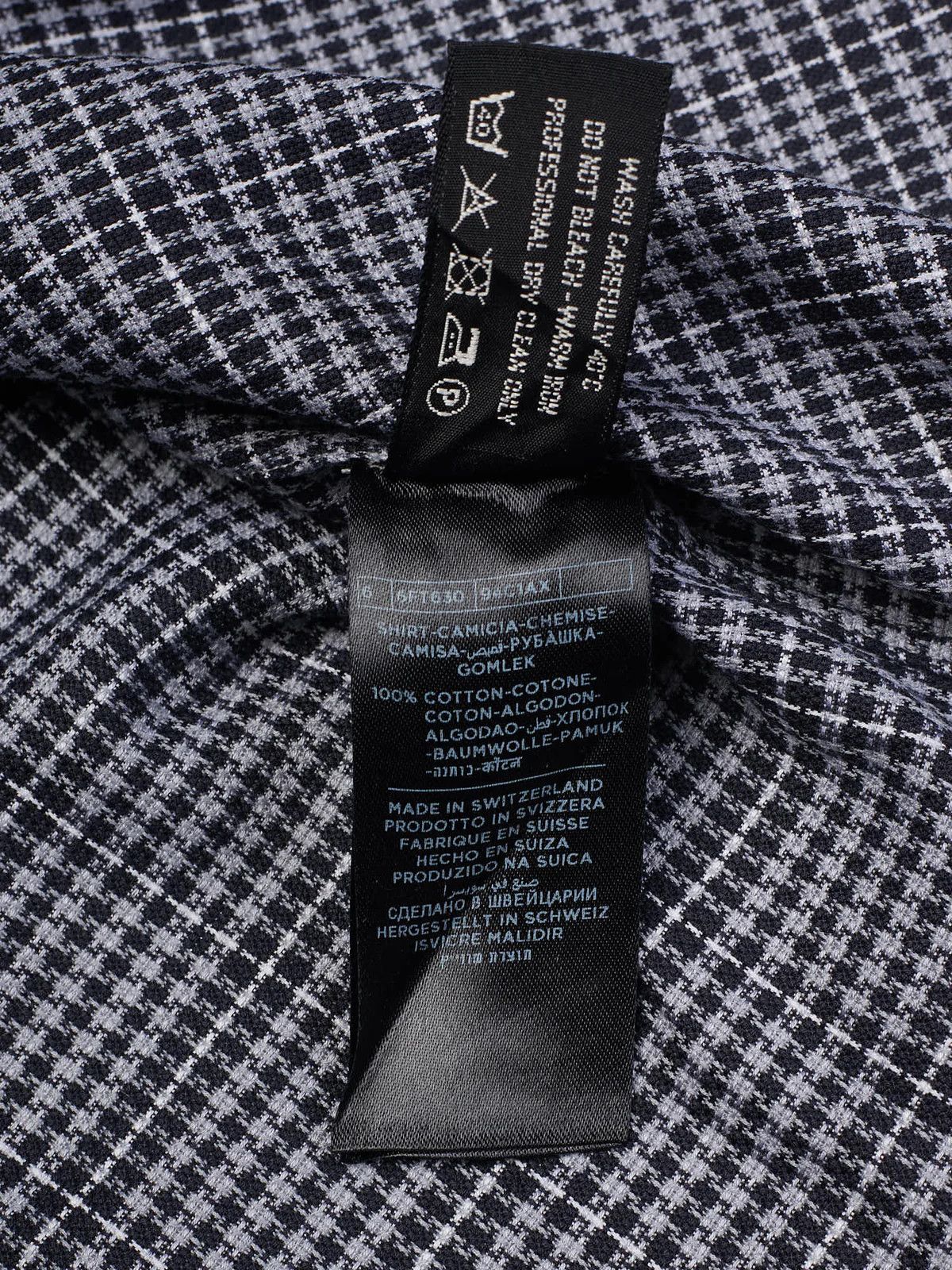 Tom Ford TOM FORD Gray Plaid Micro Pattern Cotton Dress Shirt Size US M / EU 48-50 / 2 - 7 Thumbnail