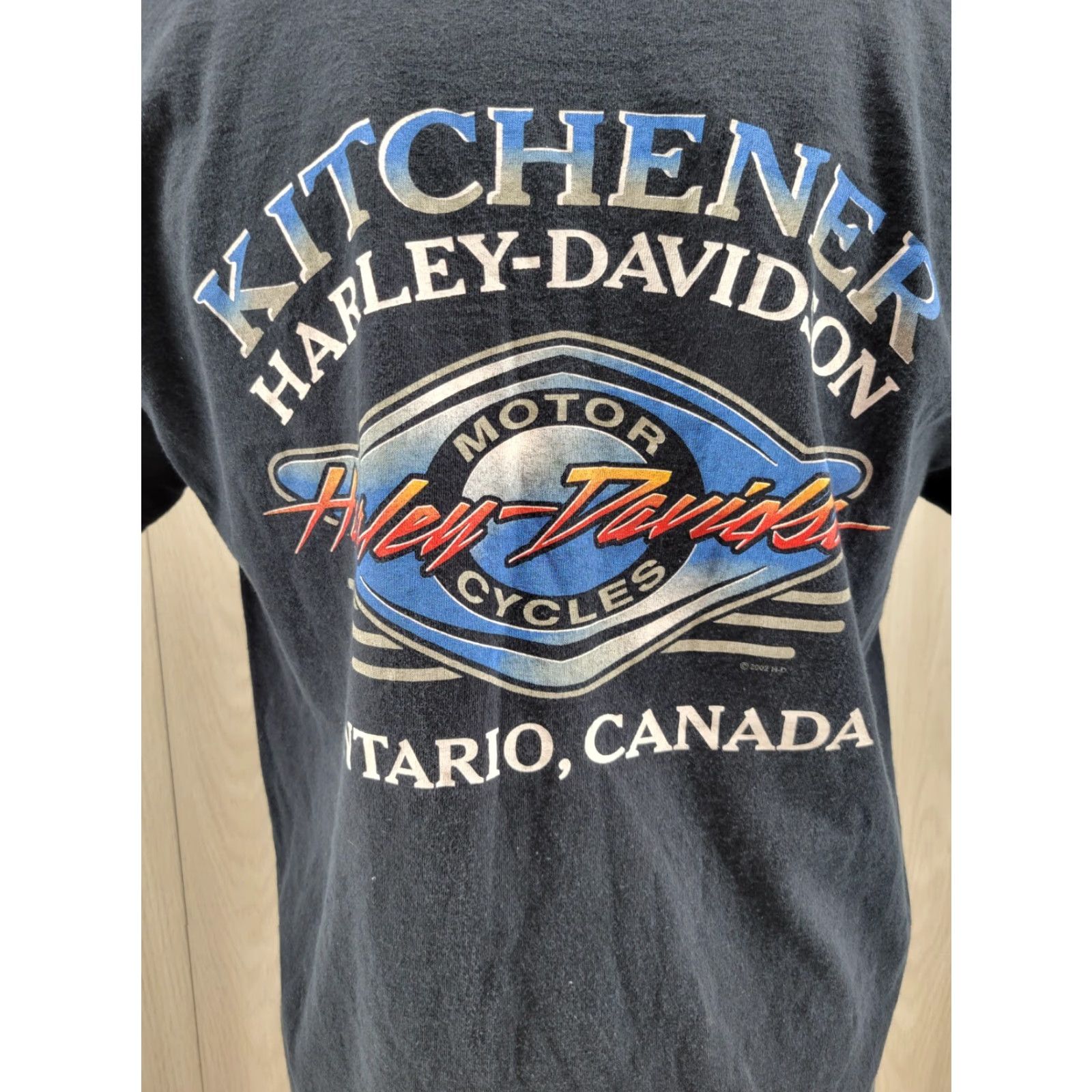 Harley Davidson VINTAGE Harley-Davidson T-Shirt Men 2002 Black Large Eagle Flames Canada Ontario CA TD 2000-2009 Size US L / EU 52-54 / 3 - 7 Thumbnail