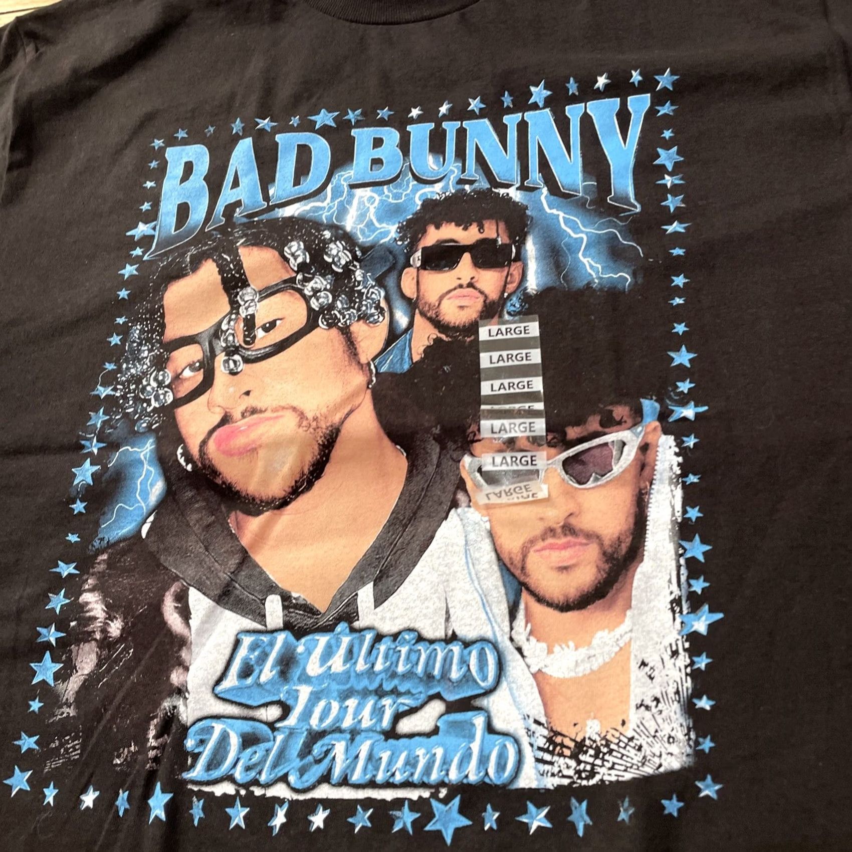 Vintage BAD BUNNY EL ULTIMO TOUR T Shirt Men L Blue Graphic Tee New Excellent Size US L / EU 52-54 / 3 - 4 Thumbnail
