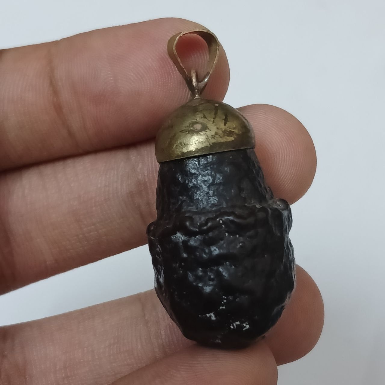 Vintage Vintage Volcanic Meteorite-Style Pendant with Brass Cap Size ONE SIZE - 2 Thumbnail