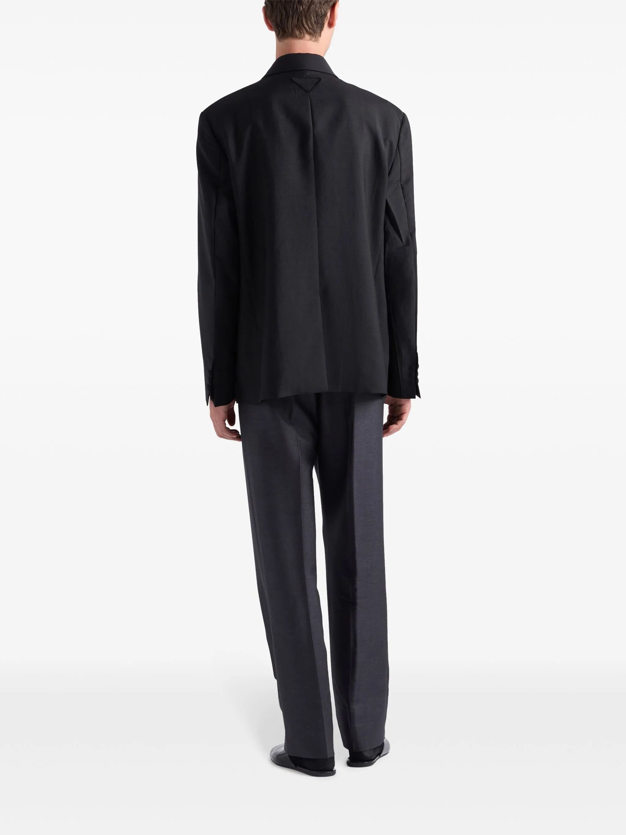 Prada o1bcso1str1025 Pleated Tailored Pants in Black Size US 38 / EU 54 - 3 Thumbnail
