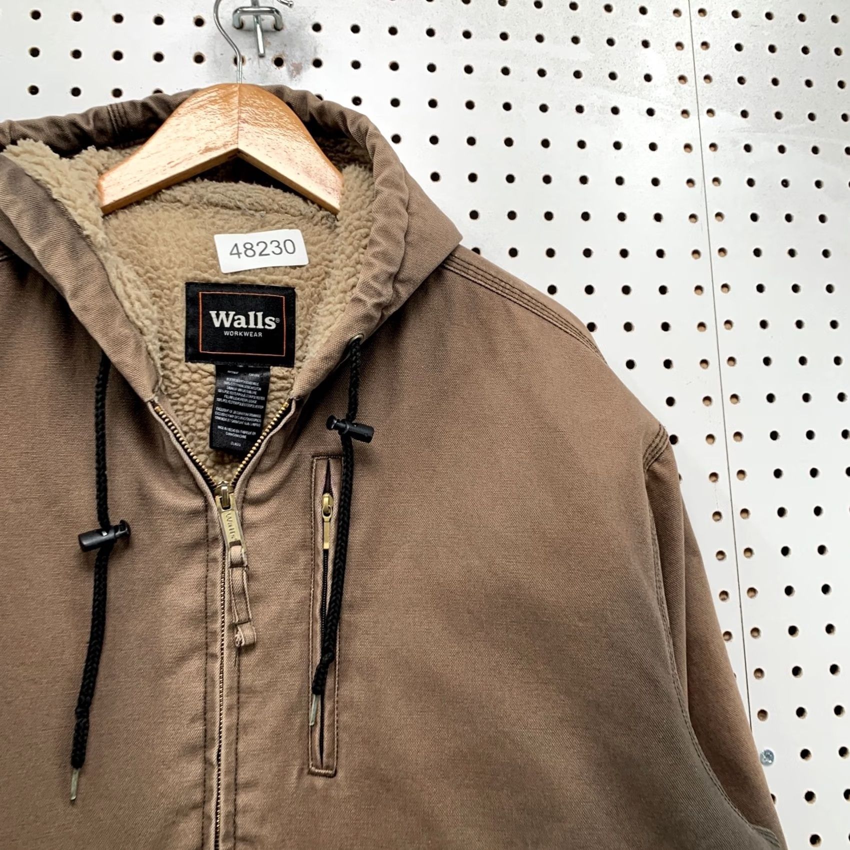 Walls Walls Canvas Jacket Mens Large Faded Brown Sherpa Lined Workwear Hooded Mocha Size US L / EU 52-54 / 3 - 7 Thumbnail
