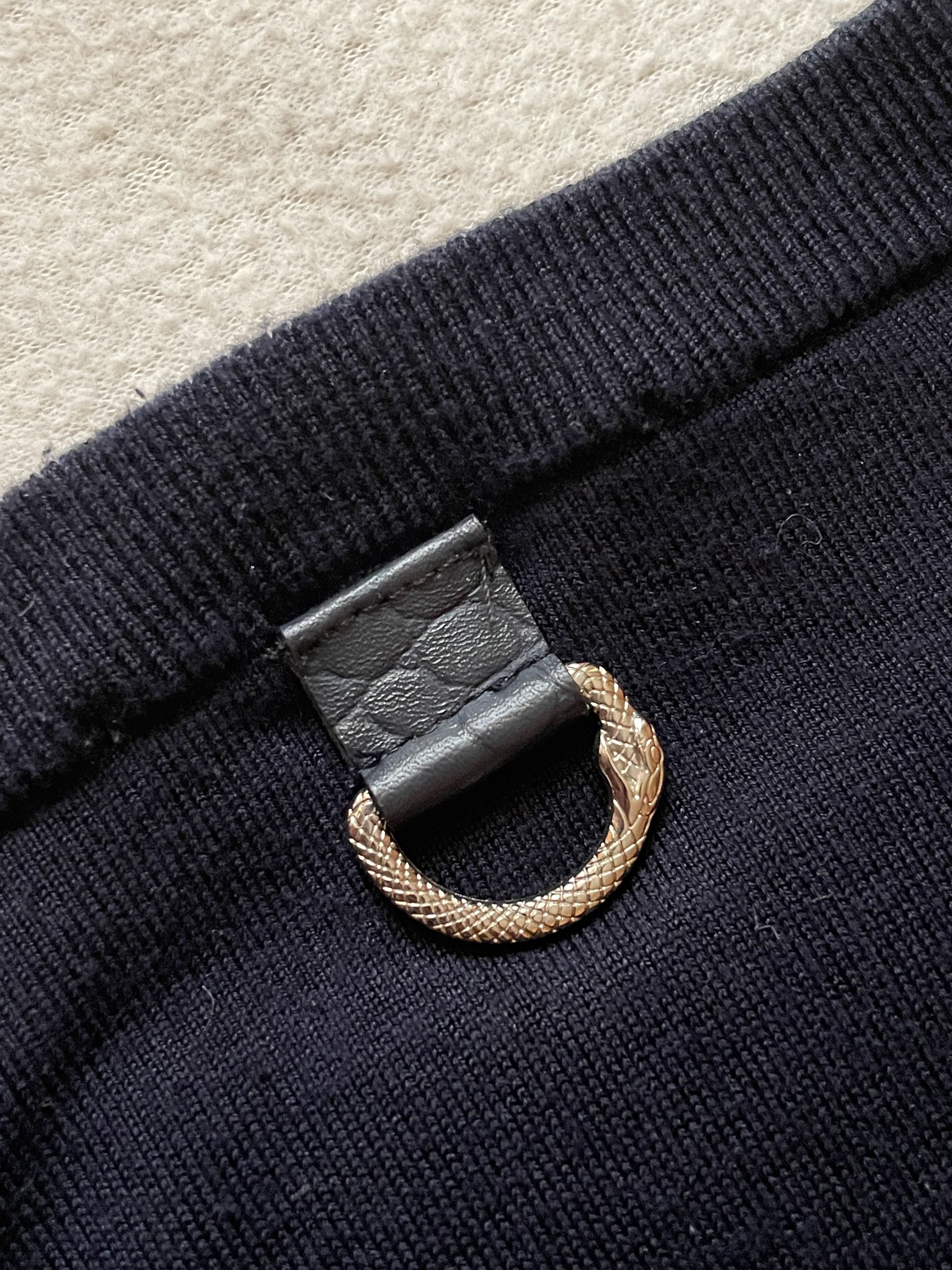 Zilli Zilli Silk Old Money Style T-shirt With Snake Leather| Navy Size US M / EU 48-50 / 2 - 6 Thumbnail