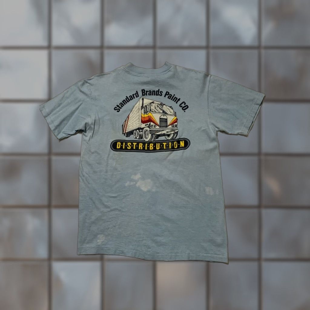 Hanes VINTAGE Hanes Beefy T Standard Paint Brands Distribution Single Stitch T-Shirt M Mens Shirts Size US M / EU 48-50 / 2 - 1 Thumbnail