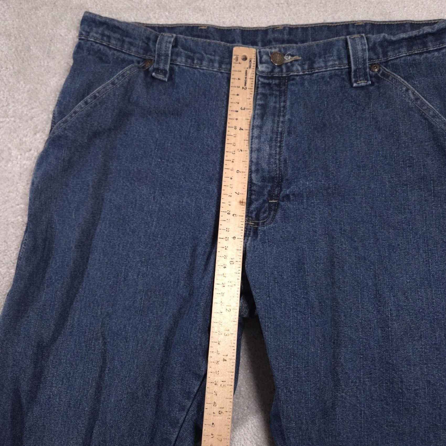 Wrangler Wrangler Jeans Mens 36x30 Blue Denim Relaxed Fit Fleece Lined Carpenter Pants Size US 36 / EU 52 - 7 Thumbnail