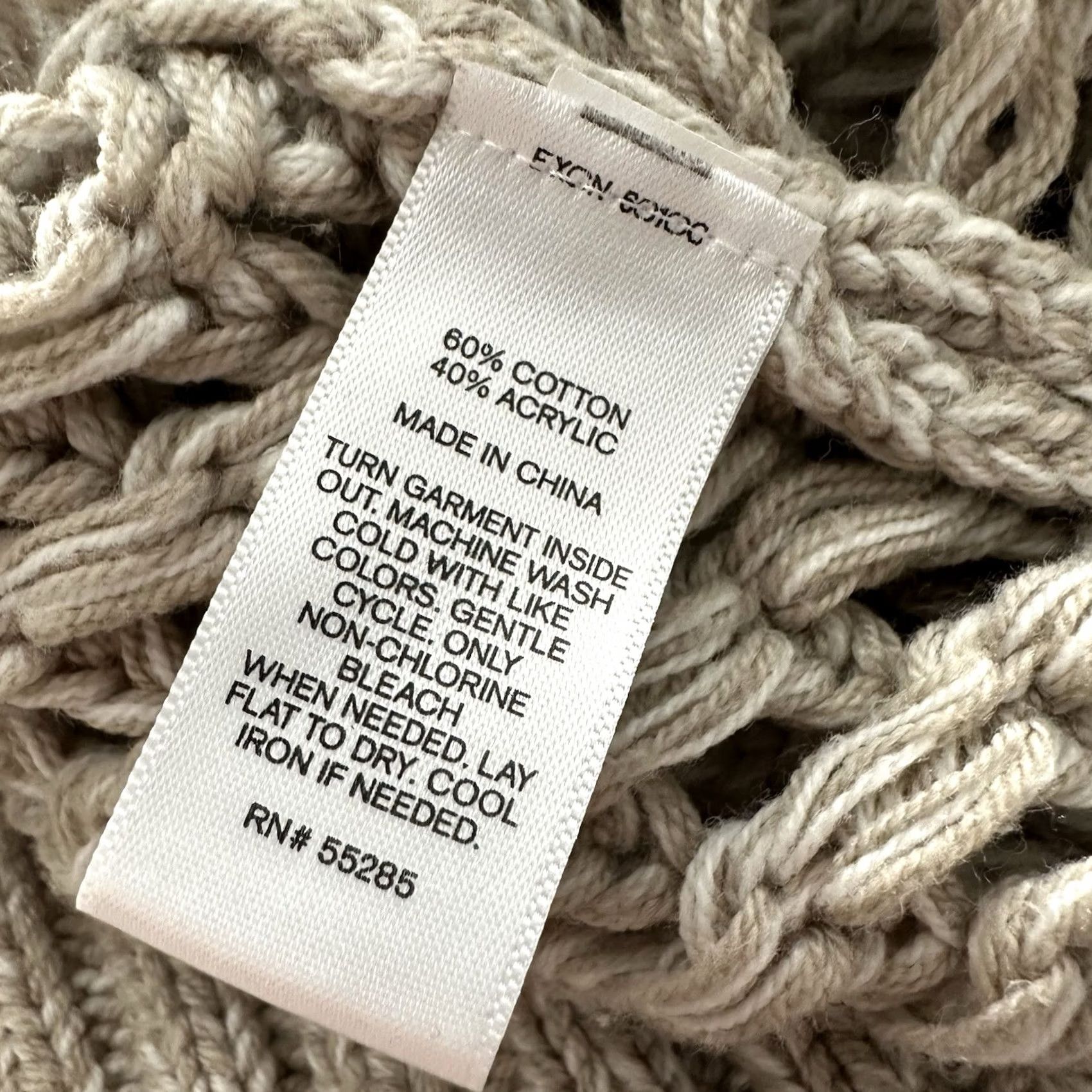 Express Express Sweater L Womens Crew Neck Open Knit Tan Brown Crochet Long Sleeve Pullover Size L / US 10 / IT 46 - 5 Thumbnail