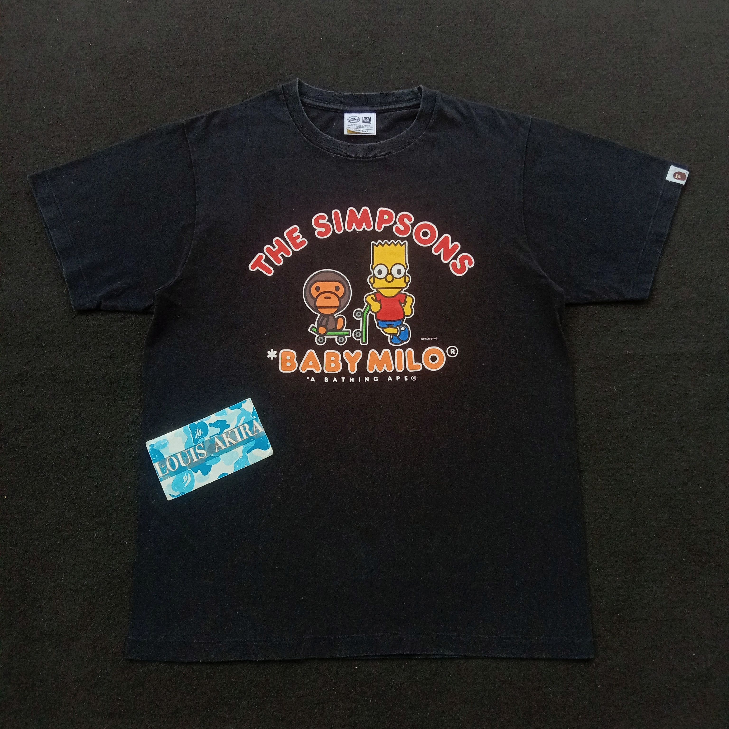 image of Bape X The Simpsons Tee (2014) in Black, Men's (Size Medium)