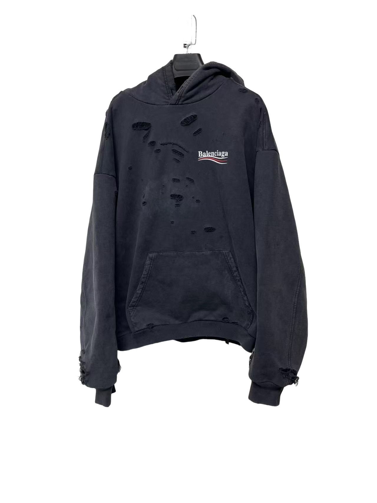 Balenciaga Balenciaga Distressed Political Logo Hoodie M Size US M / EU 48-50 / 2 - 1 Thumbnail