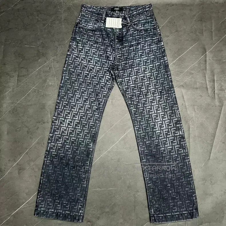 Fendi Fendi Printed Logo Denim Pants Size US 31 - 1 Thumbnail