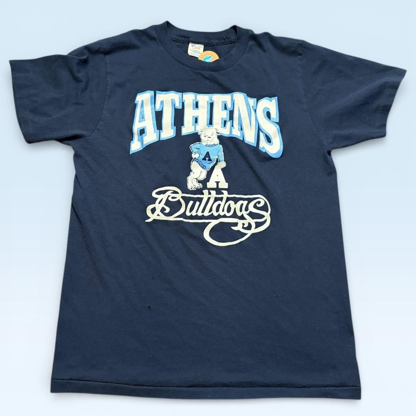 Champion Vintage Athens Bulldogs Shirt Mens Large Blue Champion Size L / US 10 / IT 46 - 1 Thumbnail