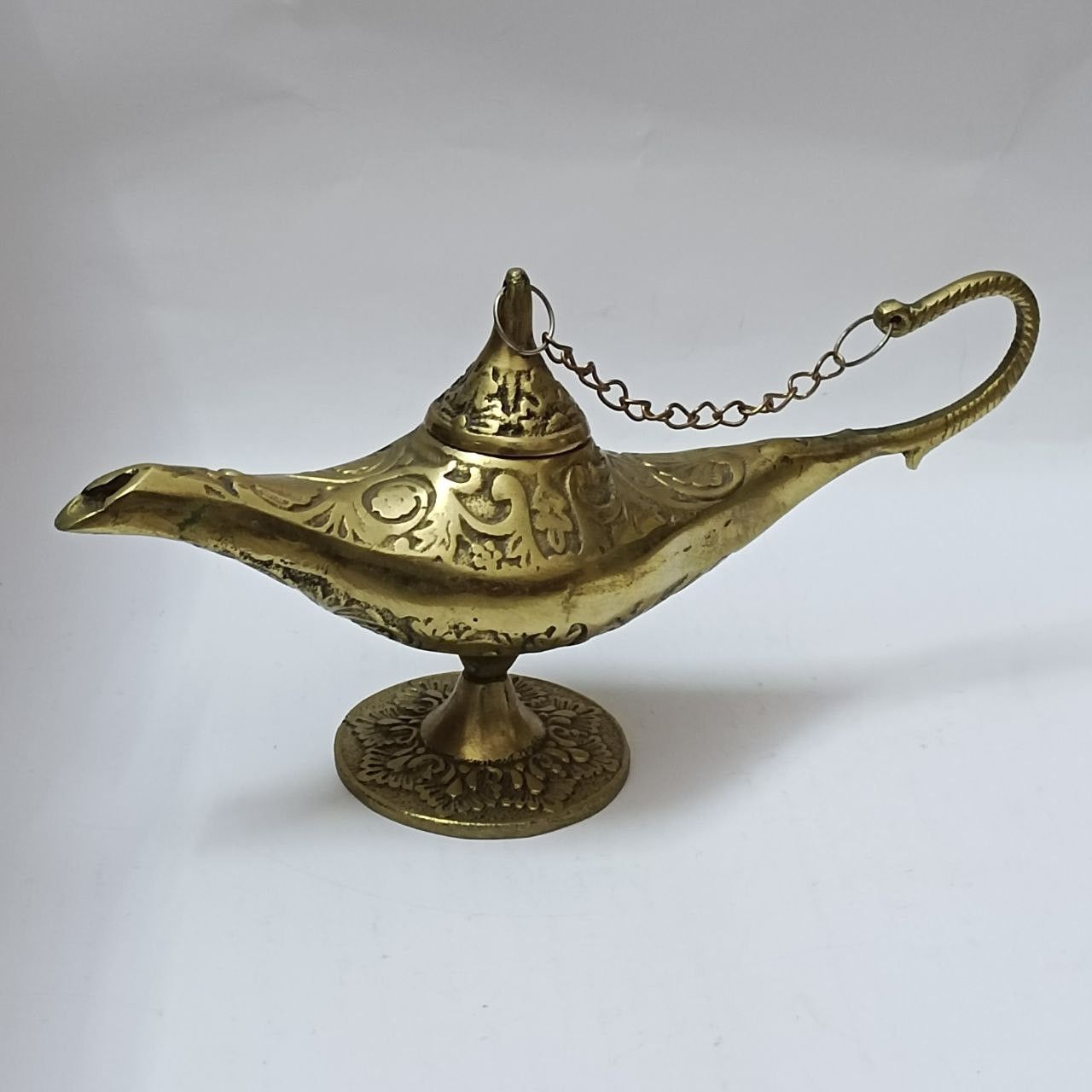 Vintage Egyptian Aladdin Lamp handmade brass decor antique
