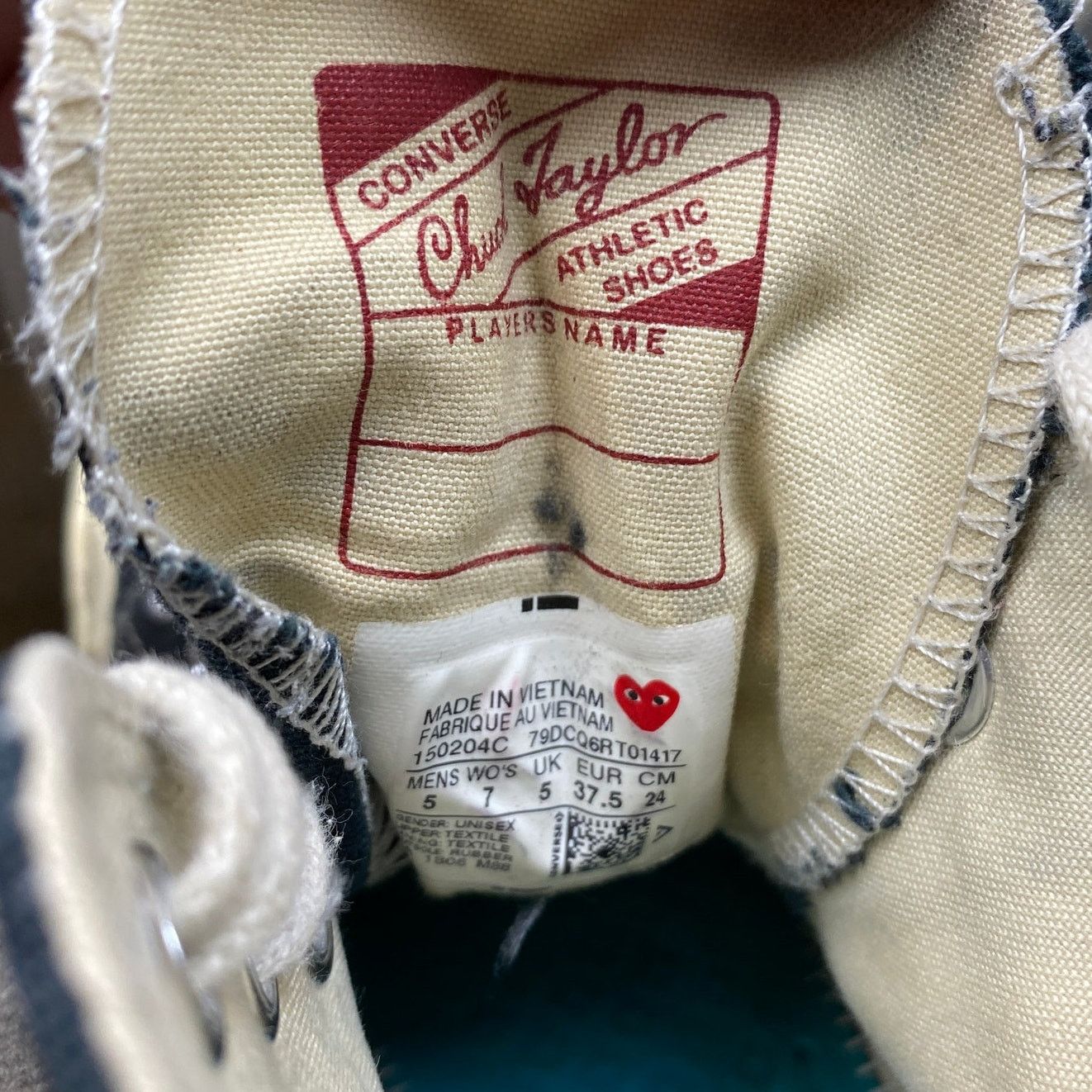 Converse Converse Comme des Garcons Play High Canvas Sneakers W's 7 Size US 7 / IT 37 - 9 Thumbnail