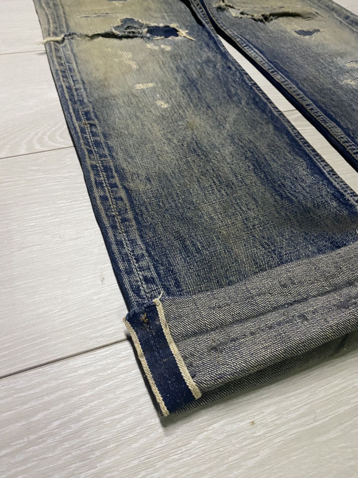 FDMTL Classic Straight Denim Crazy Mud Wash Jeans Size US 33 - 17 Thumbnail