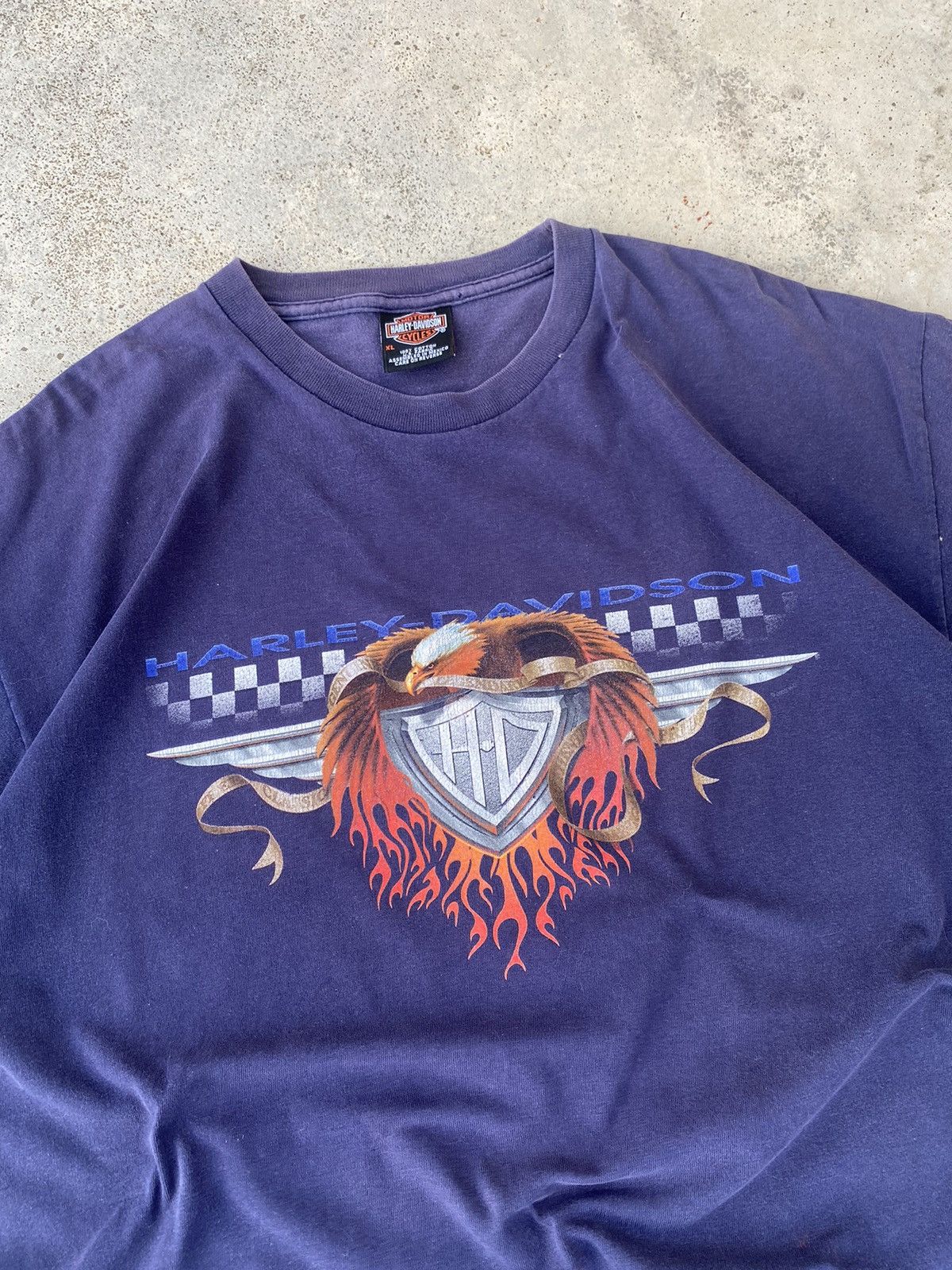 Harley Davidson Faded Harley Davidson Flamed Eagle Tshirt Size US L / EU 52-54 / 3 - 2 Thumbnail