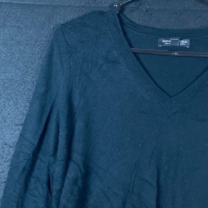 Banana Republic Banana Republic Womens Sweater Black V Neck 100% Merino Wool Long Sleeve Medium Size M / US 6-8 / IT 42-44 - 4 Thumbnail