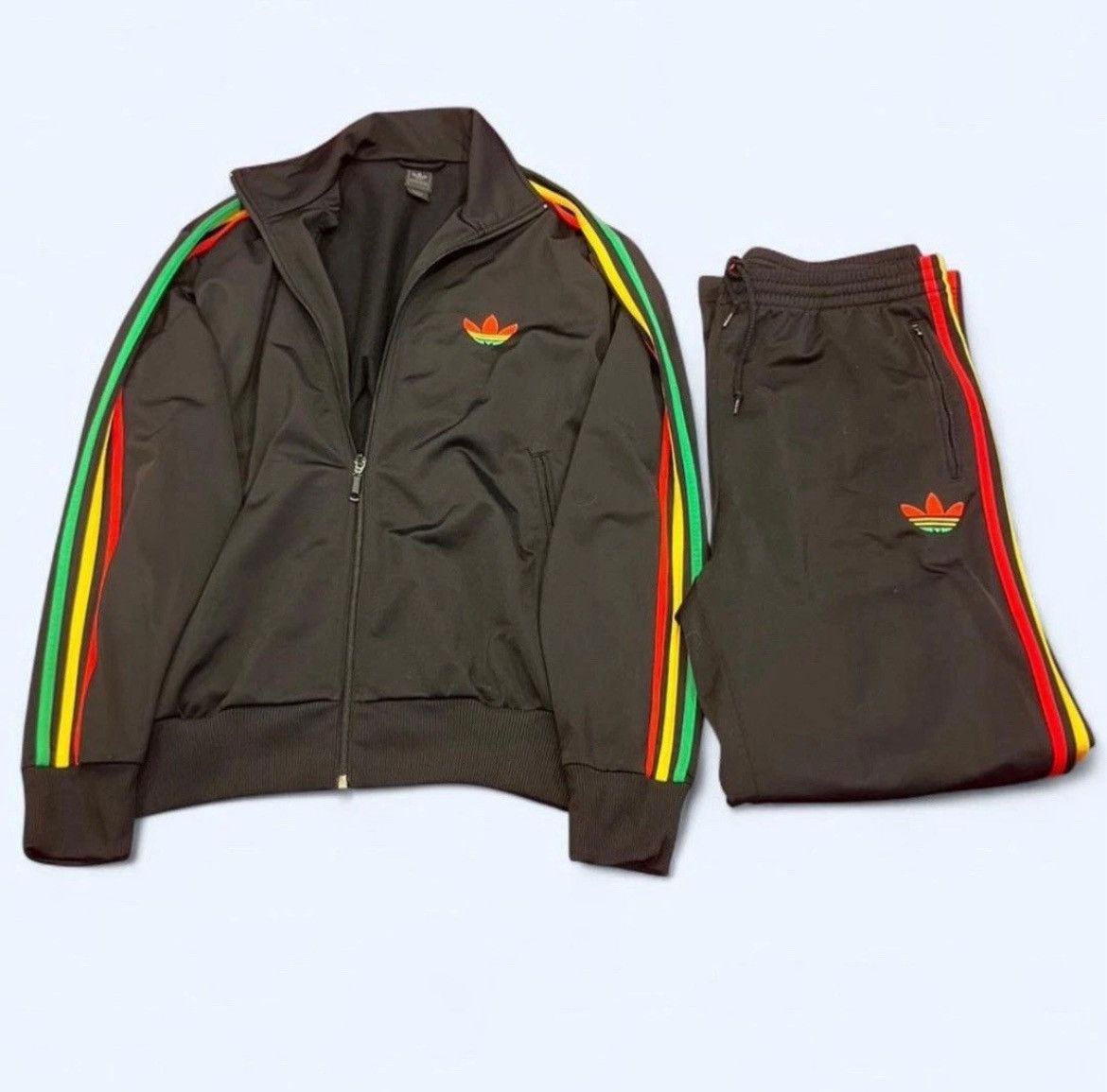 Adidas × Bob Marley VINTAGE 2007 Adidas Original Rasta Firebird Tracksuit Men L Size US L / EU 52-54 / 3 - 1 Thumbnail