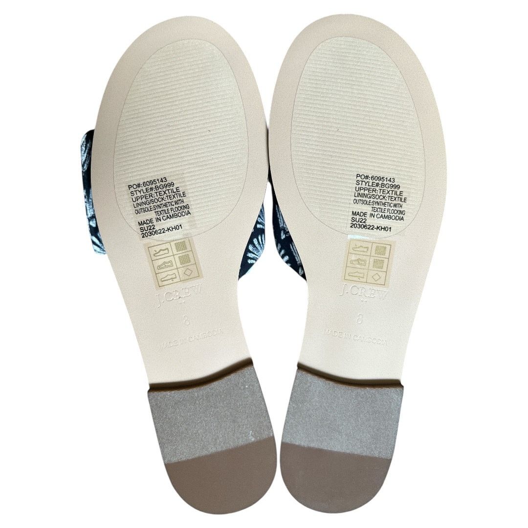 J.Crew J.Crew Black Ivory Printed Knot Slide Sandals, US8 Size US 8 / IT 38 - 8 Thumbnail