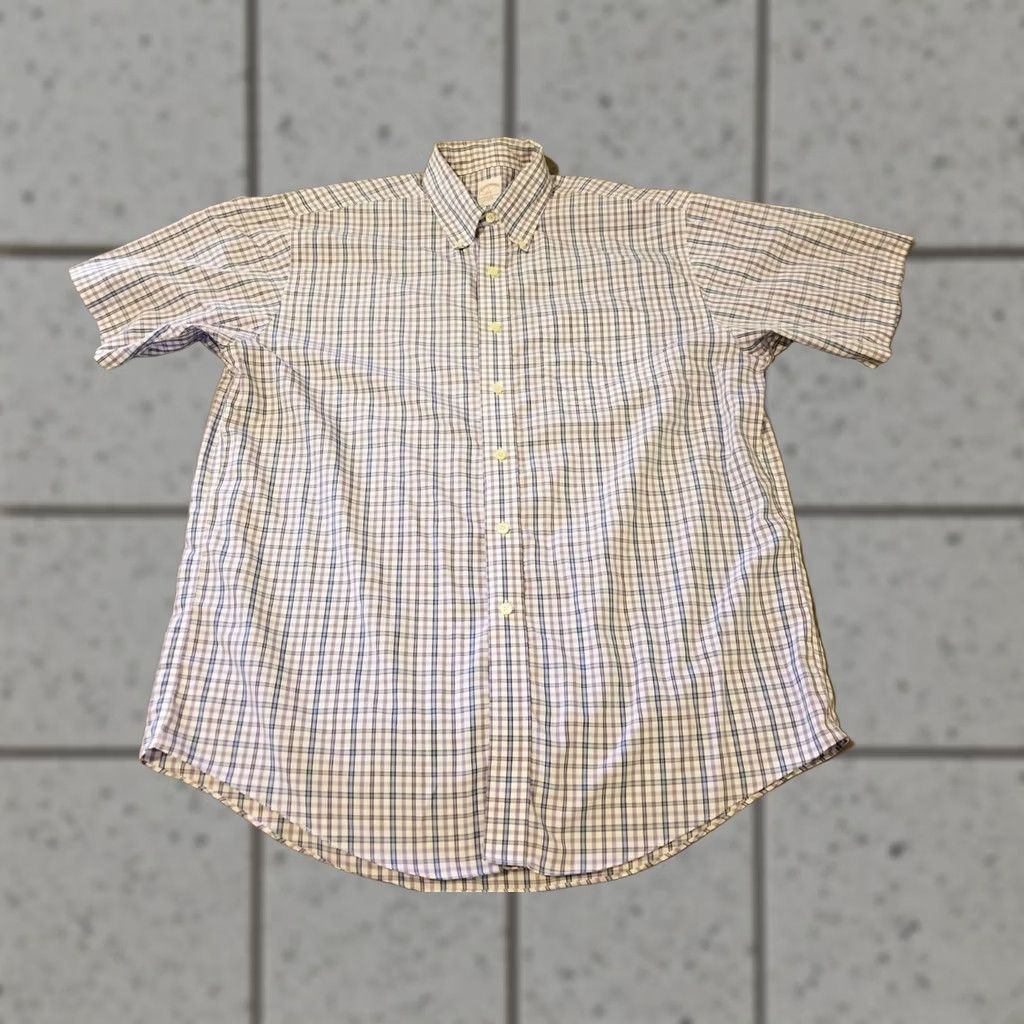 Brooks Brothers Mens Brooks Brothers Dress Shirt Large Purple Cotton Short Sleeve Size 42R - 1 Thumbnail
