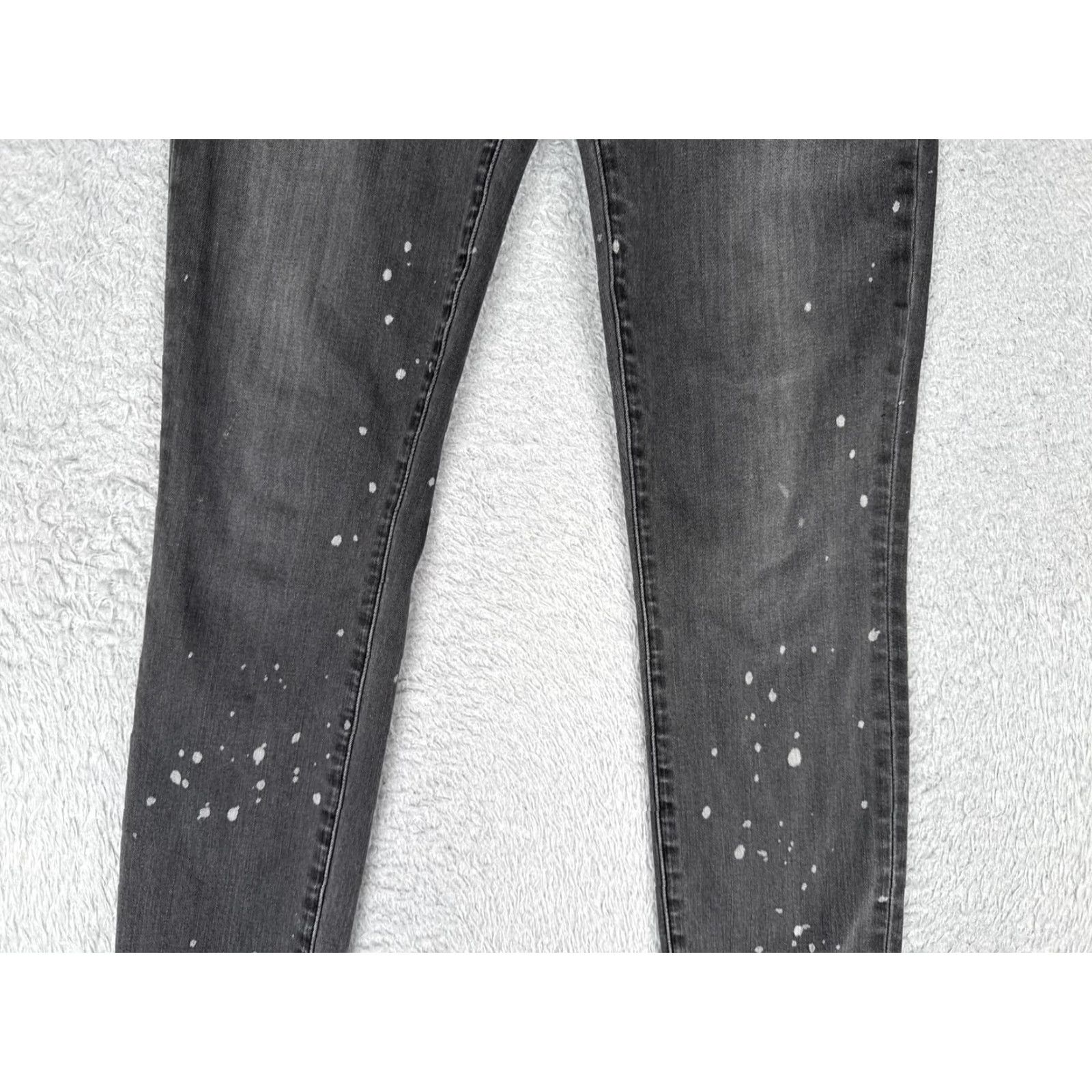 J Brand J Brand Jeans Womens Slim Skinny Crop Outsider Wash Charcoal Gray Denim Distressed 25in Zip 5-Pocket Cotton Blend Spandex Size 42" / US 20 - 3 Thumbnail