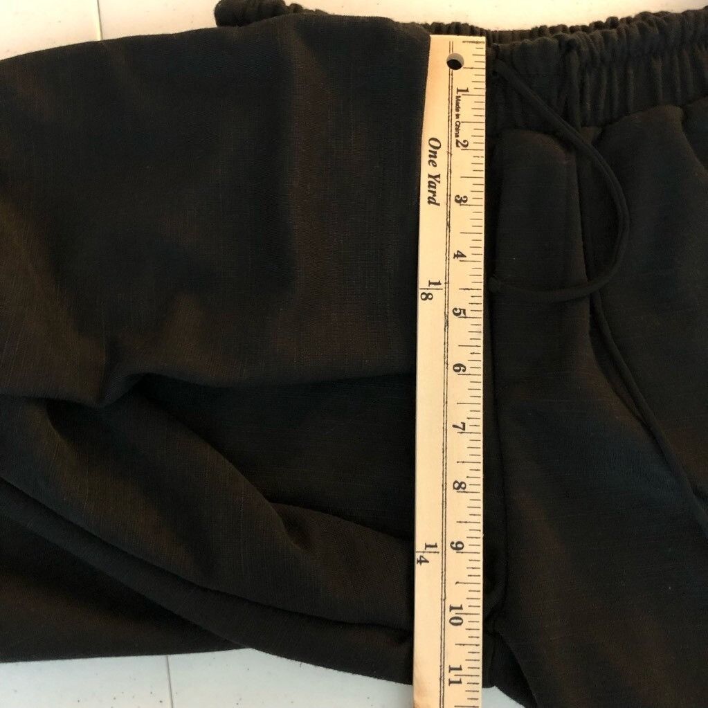 Zara Zara Basic Womens Cropped Pants Black Adjustable Drawstring Size 22" - 3 Thumbnail