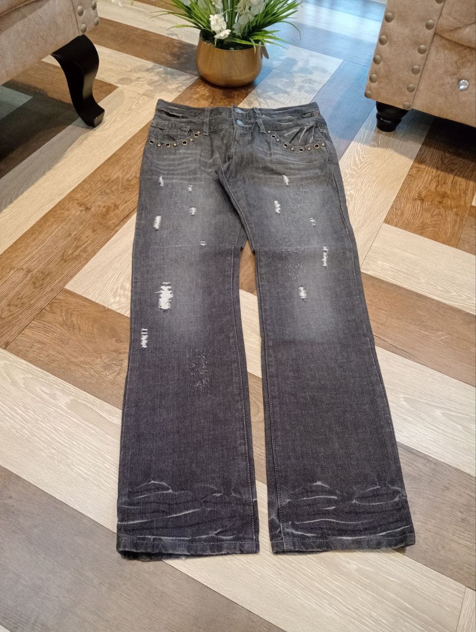 If Six Was Nine JAPANESE DOUBLE WAIST STUDDED POCKET DENIM PANTS Size US 32 / EU 48 - 3 Thumbnail