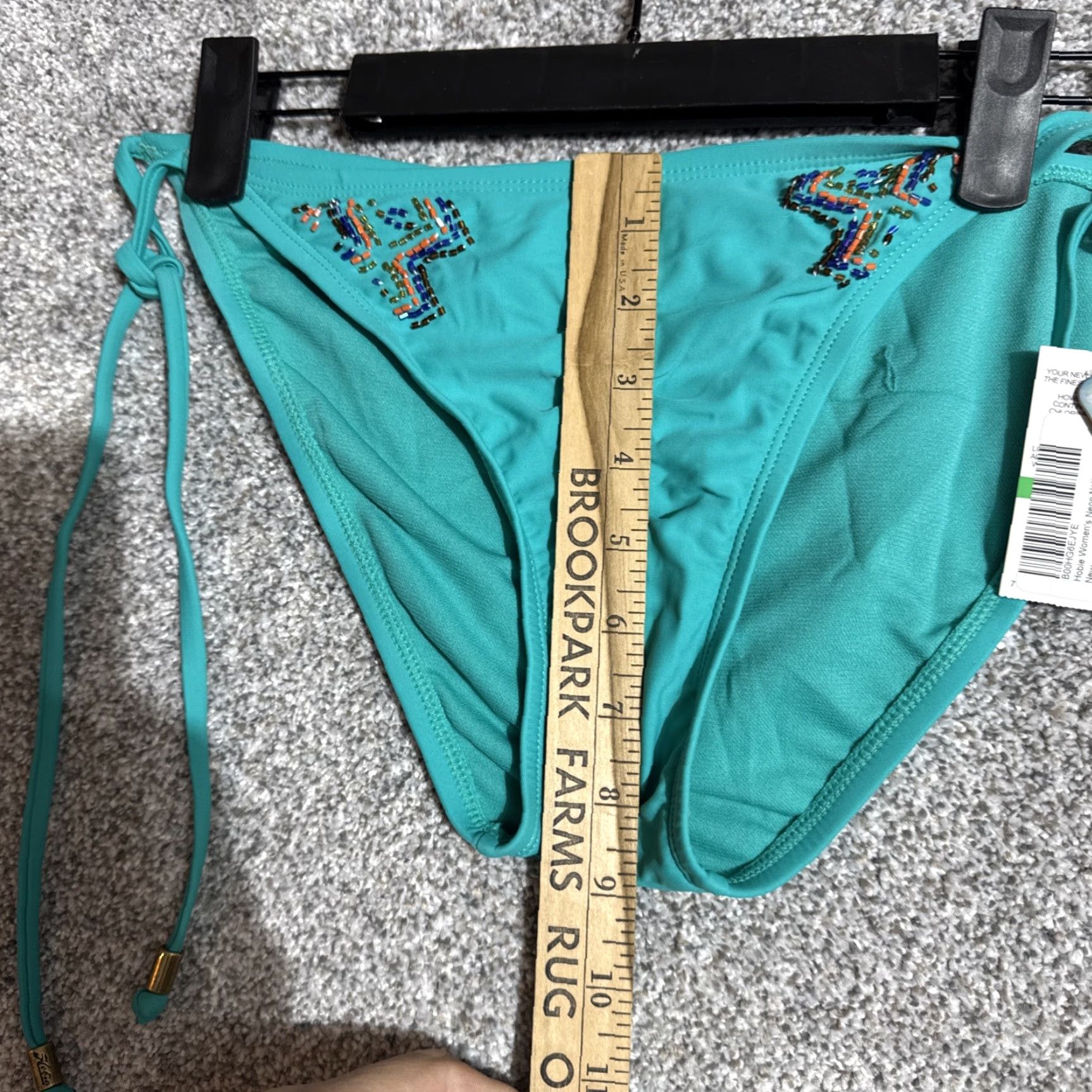 Vintage VINTAGE 90s Y2K Hobie Bikini Bottom Beaded Tie Side L Blue Boho Resort Chic Festival Women Bottom Size 36" / US 14 / IT 50 - 5 Thumbnail