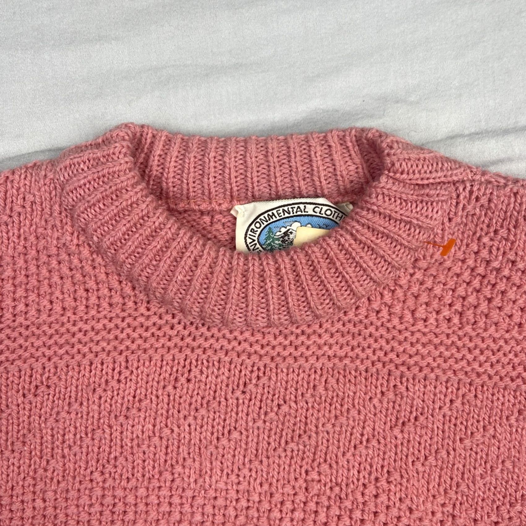 CO VINTAGE Environmental Clothing Co Sweater Mens Large Pink Knit Long Sleeve Made In USA Size US L / EU 52-54 / 3 - 3 Thumbnail