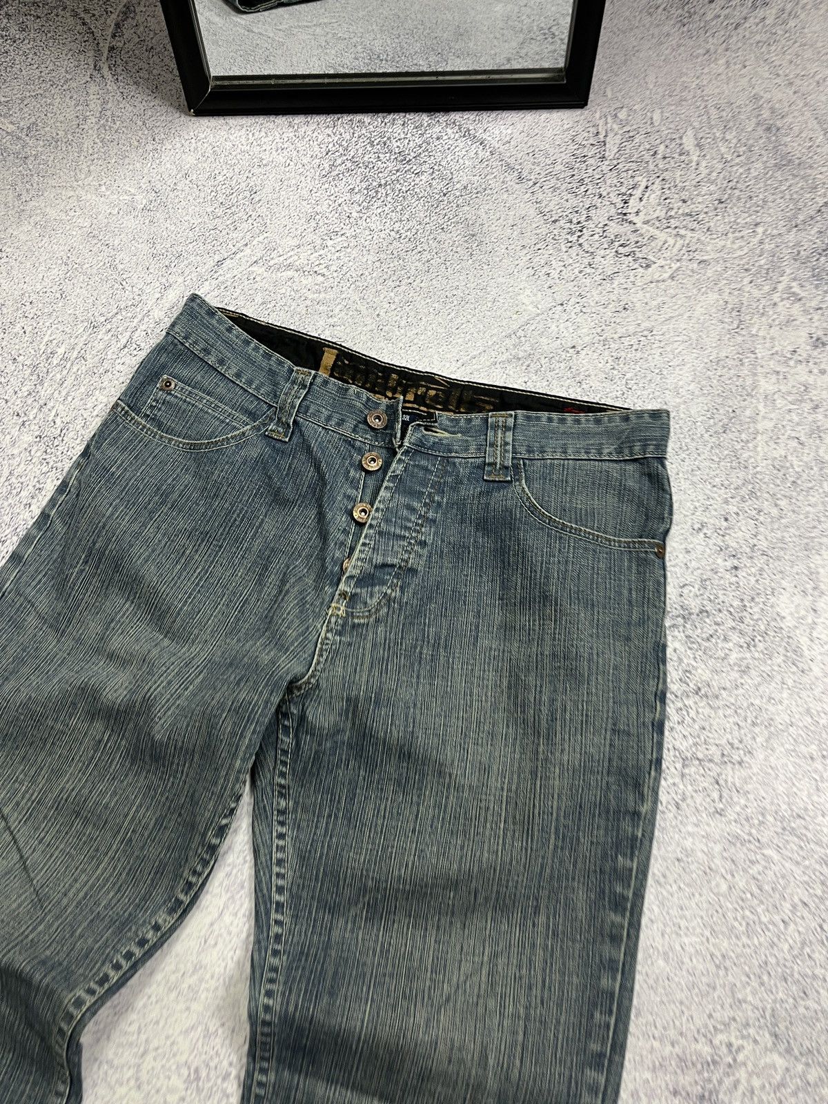 Japanese Brand × Lambretta Lambretta Vintage Baggy Jeans Big logo Drill Streetwear Y2K Size US 32 / EU 48 - 9 Thumbnail
